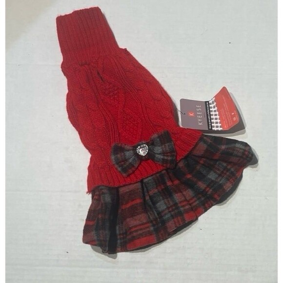 Kyeese Bowtie Turtleneck Pullover Pet Sweater Red Size S New With Tag - Picture 4 of 7